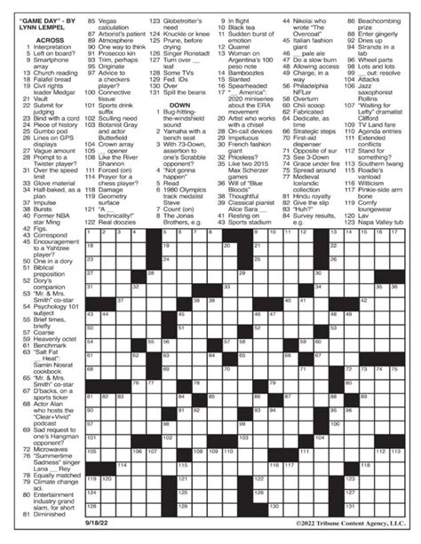 Out of fashion LA Times Crossword